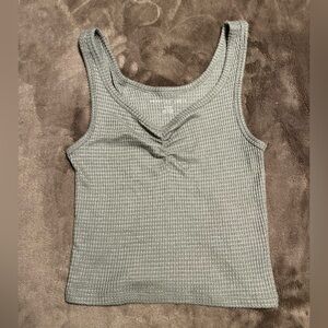 American Eagle Cinch-Front Plush Tank - Grey - size Small